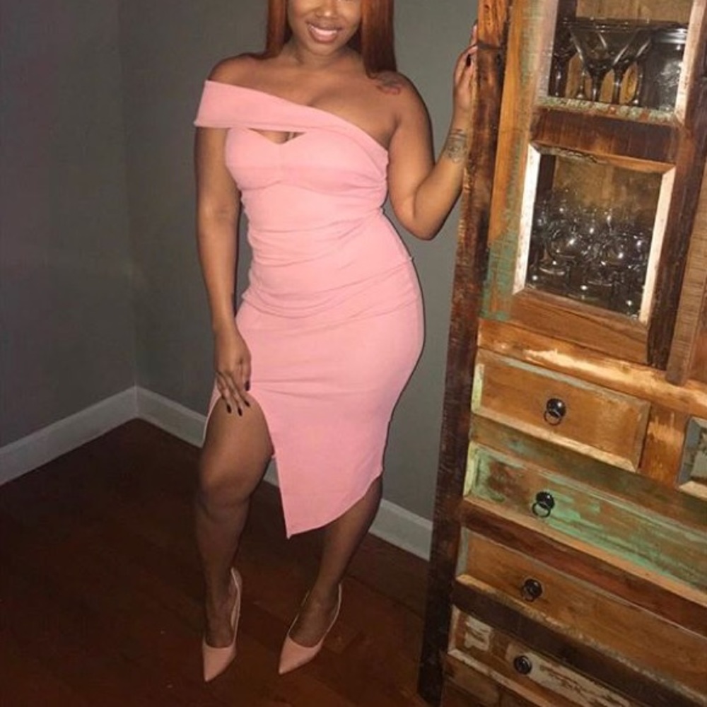 Pink Slit Dress